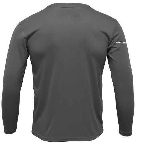 Invincible Frigate Icon Mens Charcoal Long Sleeve Performance Shirt