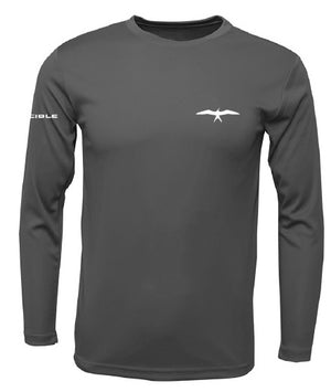 Invincible Frigate Icon Mens Charcoal Long Sleeve Performance Shirt