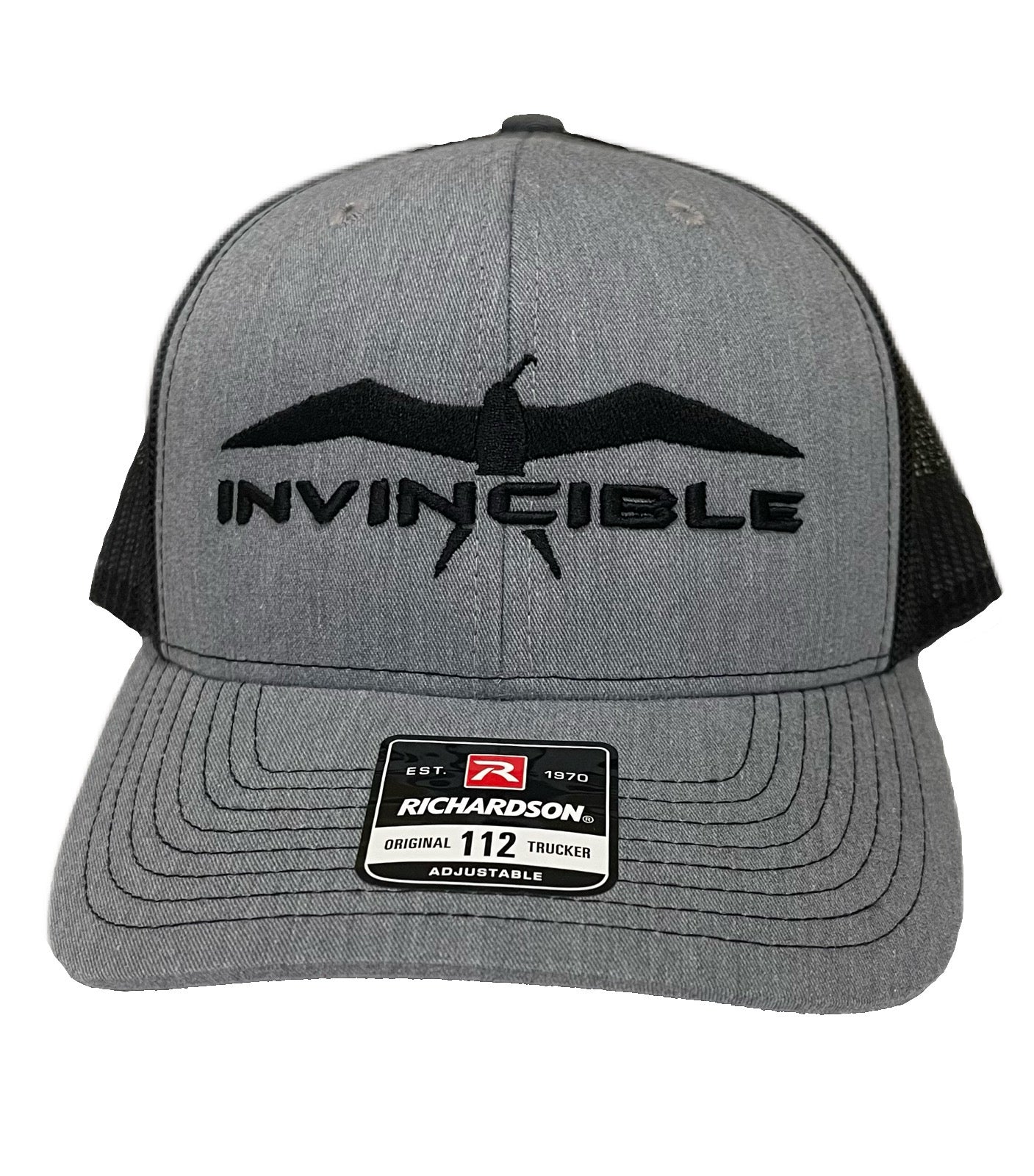 Invincible Grey/Black Puff Frigate Trucker Hat