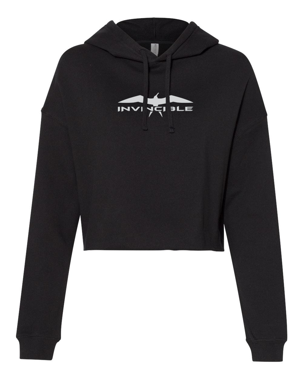 Invincible Signature Womens Black Lightweight Crop Hoodie