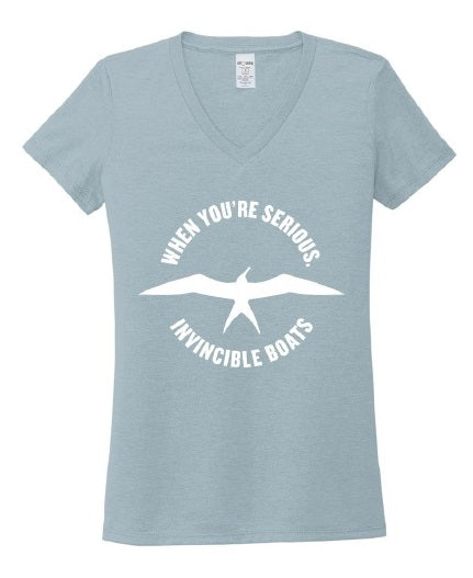 Invincible When You're Serious Womens V-Neck Short Sleeve