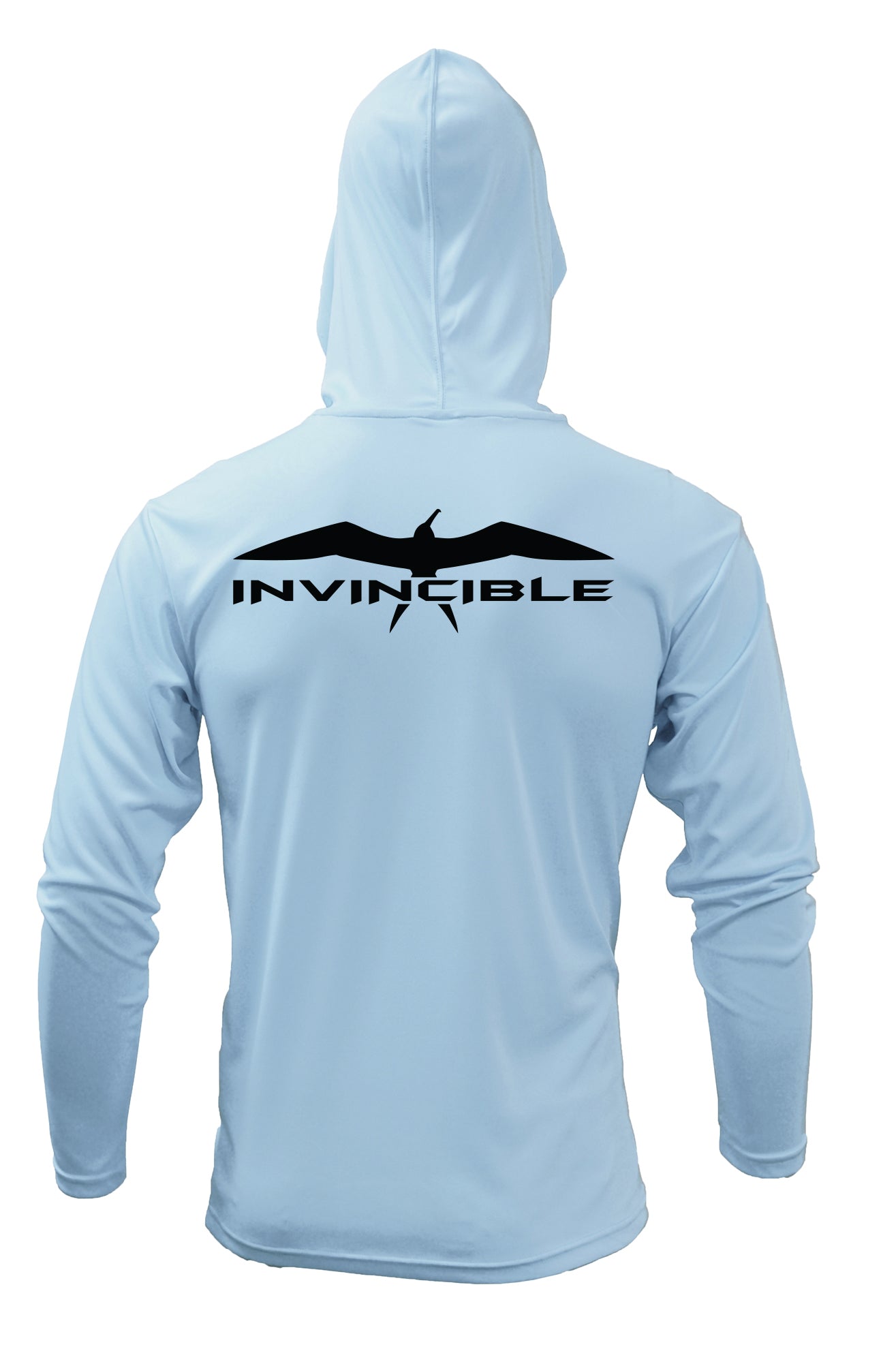 Invincible Frigate Icon Mens Ice Blue Performance Hoodie - Invincible Boats  Apparel