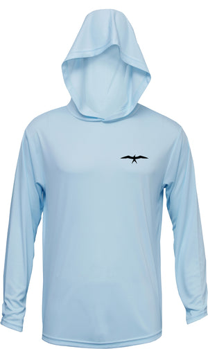 Invincible Frigate Icon Mens Ice Blue Performance Hoodie