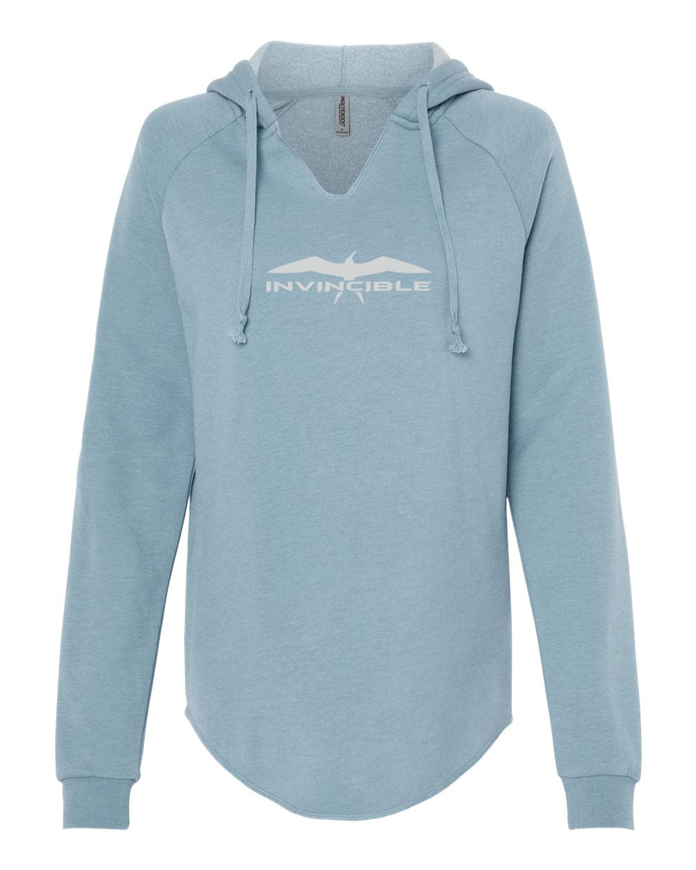 Invincible Signature Womens Misty Blue Wave Wash Hoodie